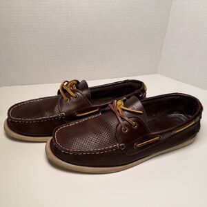 Tommy Hilfiger Bowman Apache Classic Boat Shoes Dark Brown Leather Mens Size 10